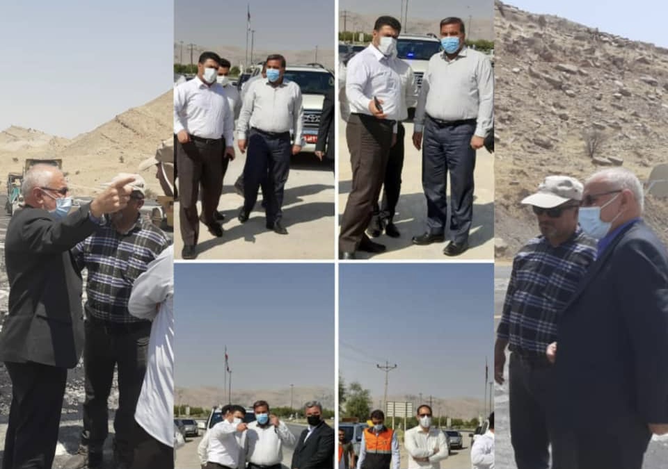 بازدید معاون وزیر راه و مدیرکل راهداری استان ونماینده مردم ایذه وباغملک از پروژه جاده باغملک-هفتکل تذکرات ایزدپناه پای معاون وزیرودیگرمسئولین رابجاده مرگ کشاند