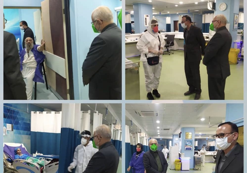 هم اکنون دیدار حاج عبدالله ایزدپناه ریس مجمع نمایندگان استان از بیماران کرونایی و عرض خسته نباشی به کادر درمان در این بازدید نماینده محترم از حضرت آیت الله جزایری عیادت نموده وبرای ایشان شفای عاجل راازایزدمنان خواستارشد
