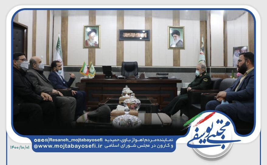 دیدار نماینده اهواز با فرمانده نیروی انتظامی استان خوزستان/مهندس یوسفی تاکید کرد: امنیت پایدار جامعه با تلاش نیروی انتظامی محقق می‌شود
