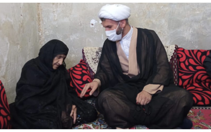 دیدار امام جمعه باغملک با مادر شهید عباس نریموسی بمناسبت سالروز وفات ام البنین سلام الله