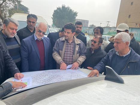 بازدید شهردار اهواز به همراه استاندار خوزستان از طرح های عمرانی شبکه فاضلاب در مناطق مختلف اهواز