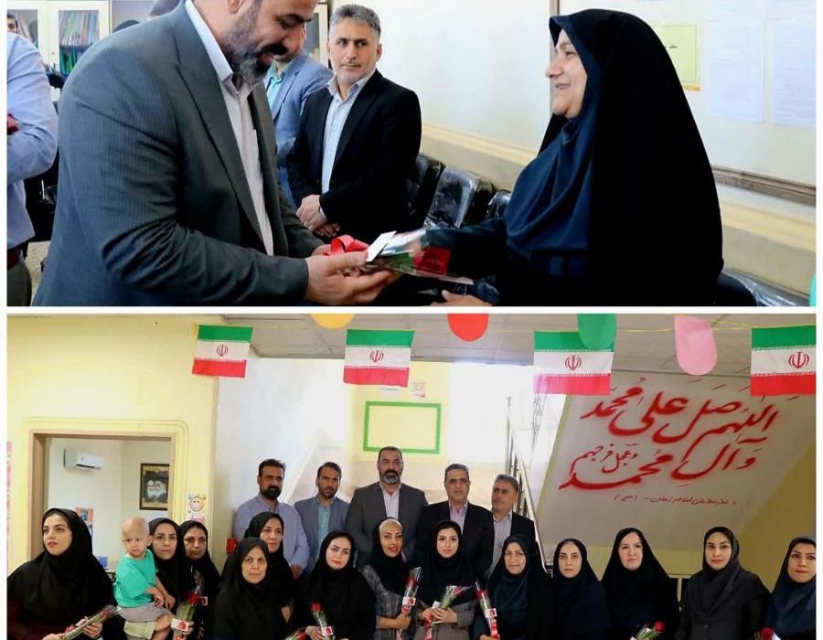 تقدیر و تکریم مدیرکل نوسازی مدارس استان خوزستان از معلمان مدرسه دخترانه بهاران مهدیس