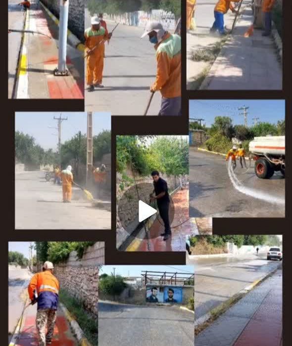 پاکسازی و نظافت لحظه به لحظه در مسیر های تاسوعا و عاشورای حسینی توسط شهرداری باغملک