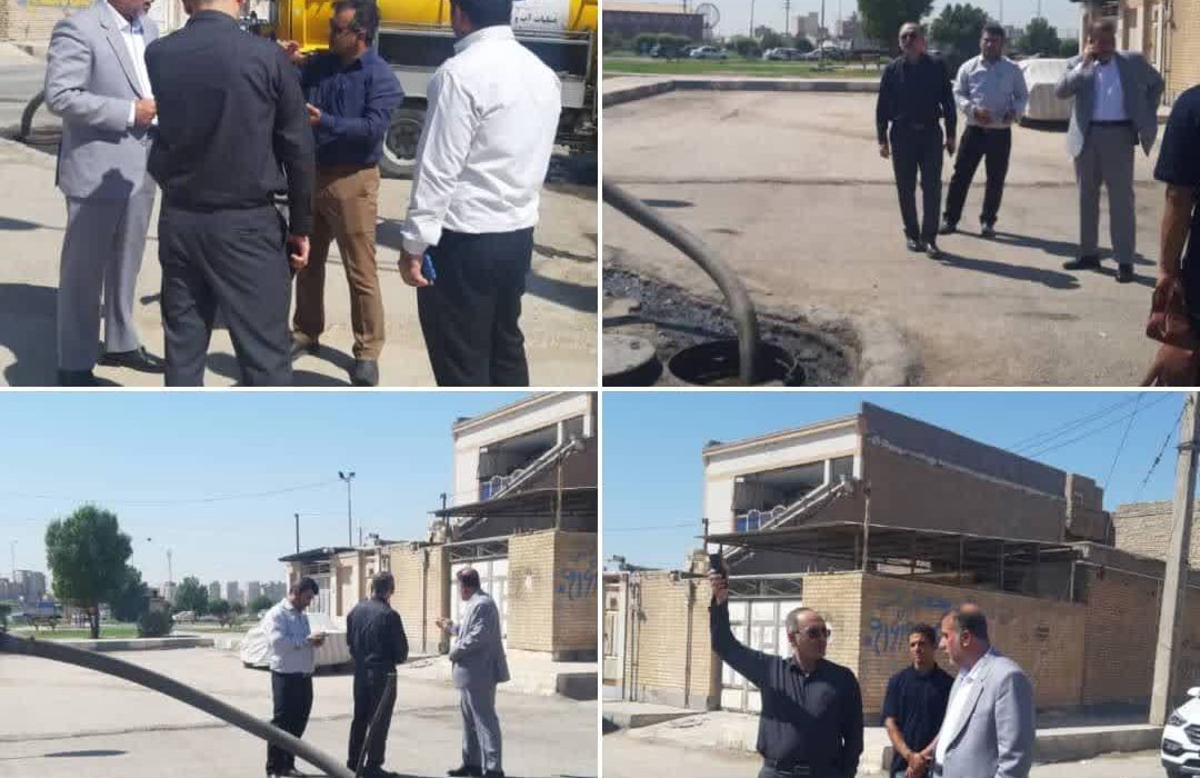بازدید میدانی مدیرعامل شرکت آب و فاضلاب اهواز از وضعیت شبکه جمع آوری و دفع فاضلاب کوی رمضان.