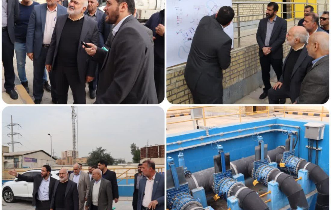بازدید استاندار خوزستان دکتر موالی‌زاده، دکتر علیدادی مدیرعامل شرکت آب و فاضلاب خوزستان،