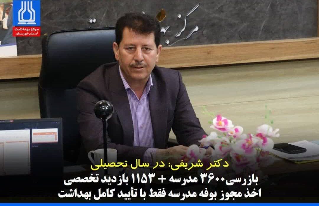 دکتر شریفی: انجام ۱۱۵۳ بازدید تخصصی از ۳۶۰۰ مدرسه از ابتدای سال تحصیلی