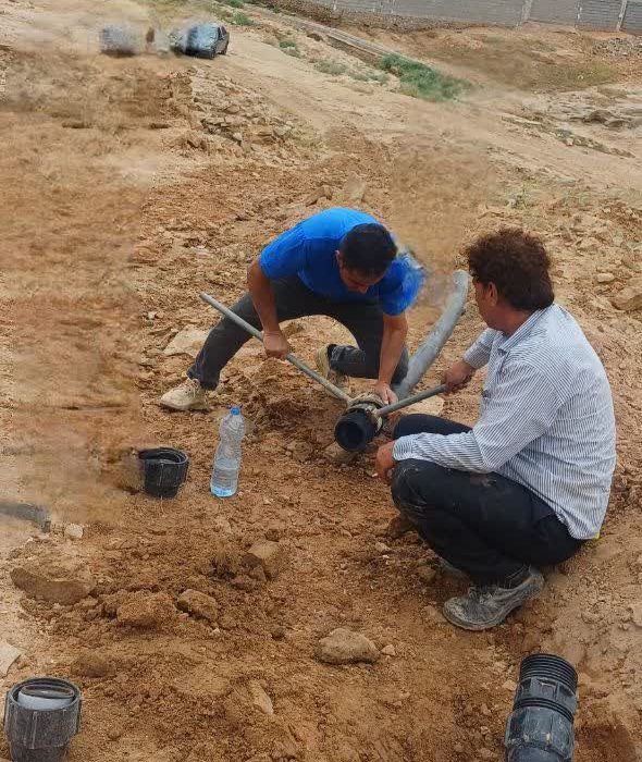رفع شکستگی خط انتقال اصلی روستای حسن شاهی از توابع شهرستان هفتکل