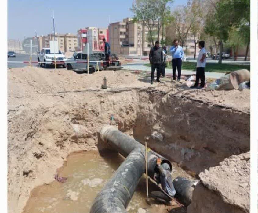 اتصال خط جدید انتقال آب بلوار عمار شوشتر به شبکه آبرسانی