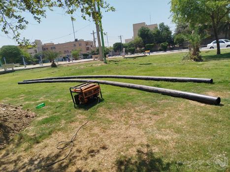 توسعه شبکه آب خام فضای سبز سطح منطقه یک شهرداری اهواز